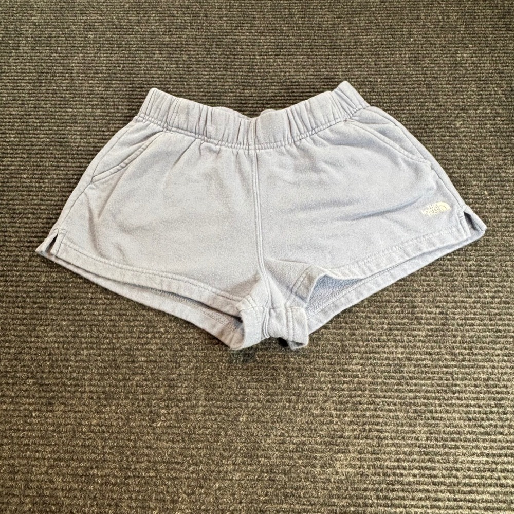 The North Face Womens Blue Fleece Shorts Size M Elastic Waist Lounge Activewear